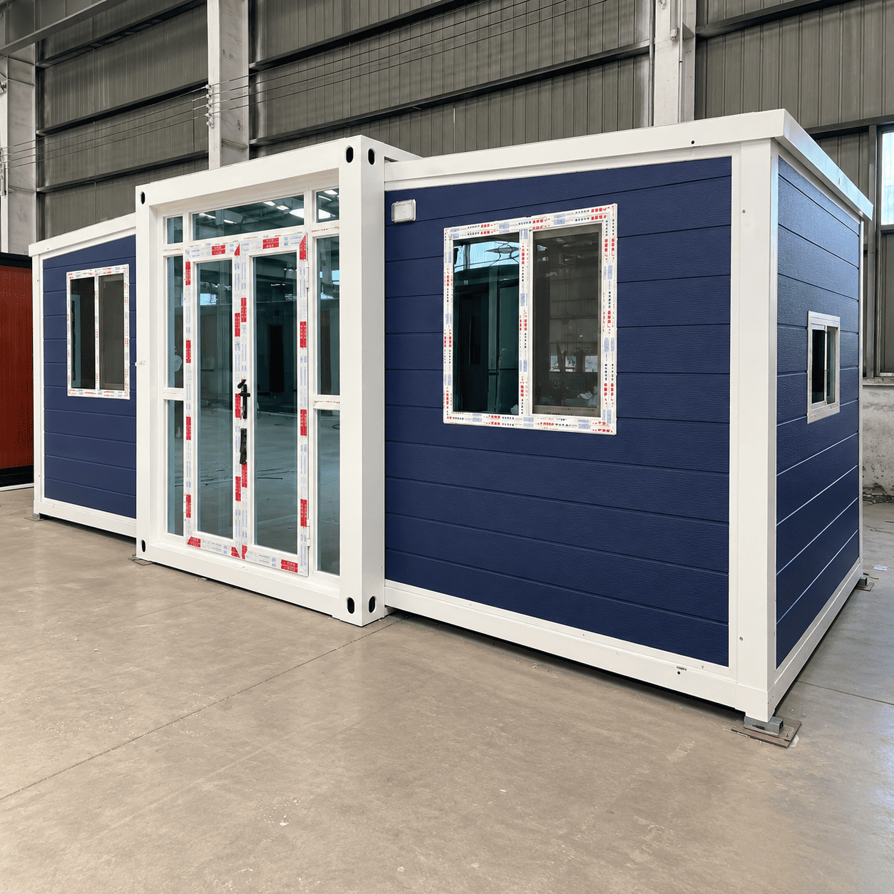 Casa Box 10 l&aacute;b bőv&iacute;thető kont&eacute;nerh&aacute;z | Navy Blue Modern Coastal Pod
