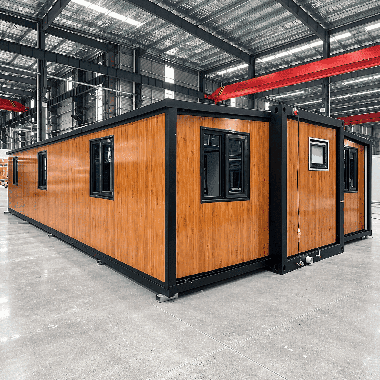 Casa Box 40 l&aacute;b bőv&iacute;thető kont&eacute;nerh&aacute;z | Fekete keret f&eacute;nyes fa